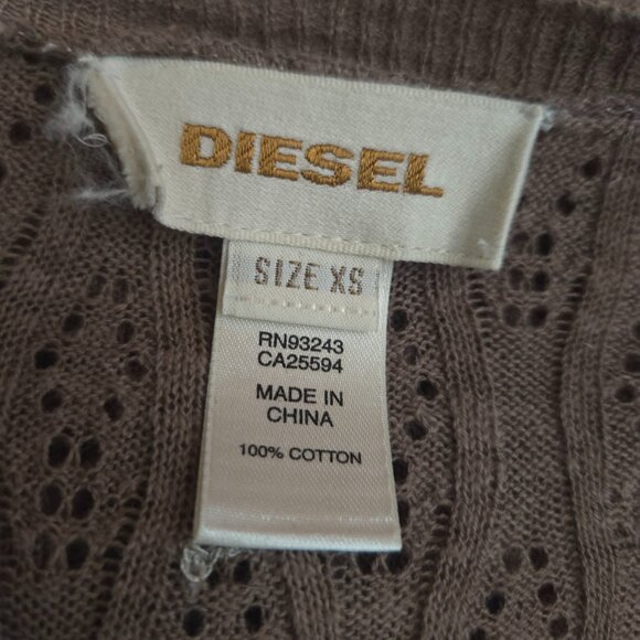 Vintage Diesel Womens Sweater Size XS Thin Knit V neck Grunge Indie Sleaze - Picture 14 of 14